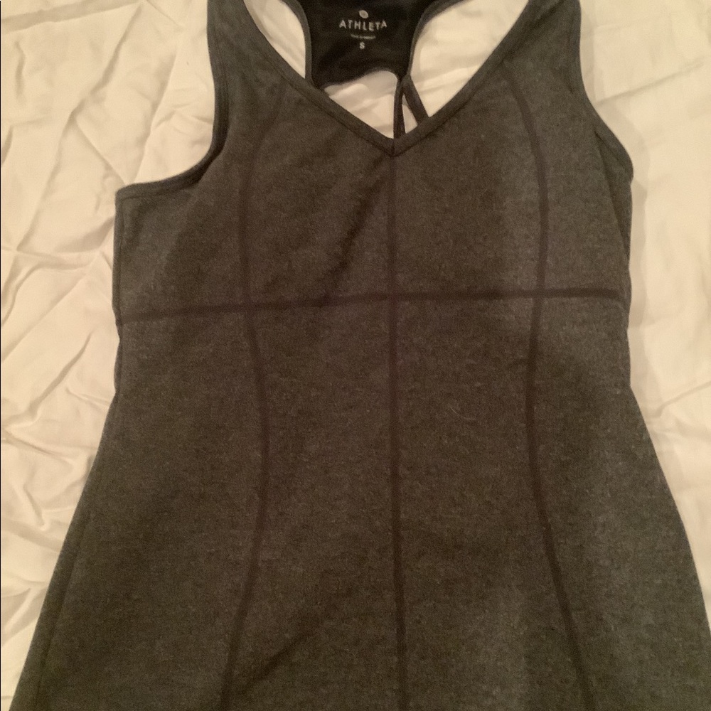 Athletica work out tank top with built in bra, Olive, extra small